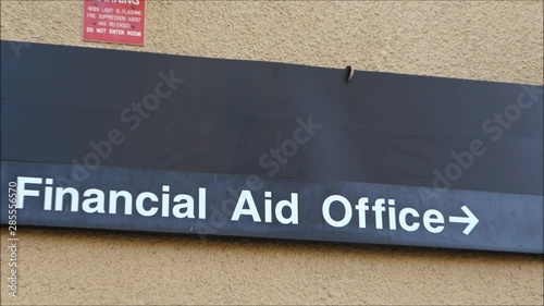 Zoom in on financial aid sign