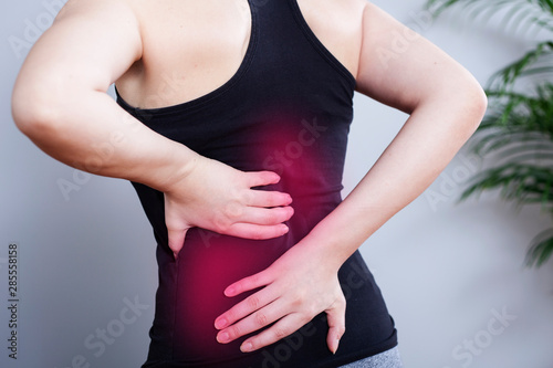 young woman have abdominal and joint pain