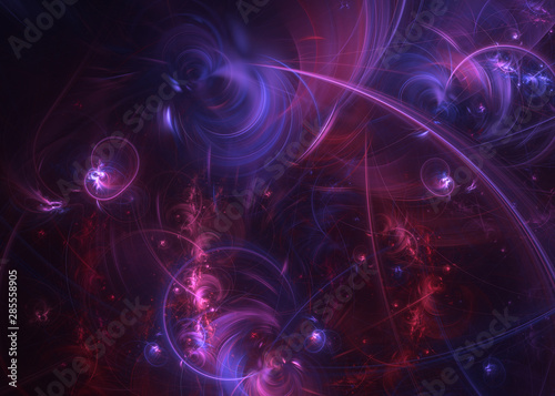 3D rendering abstract fractal light background.