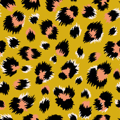 Gardinen Mustersammlungen Leopard-Textur. Buntes Tiernahtloses Muster  © magicmary