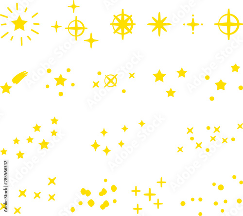 かわいい星と光のイラストセット