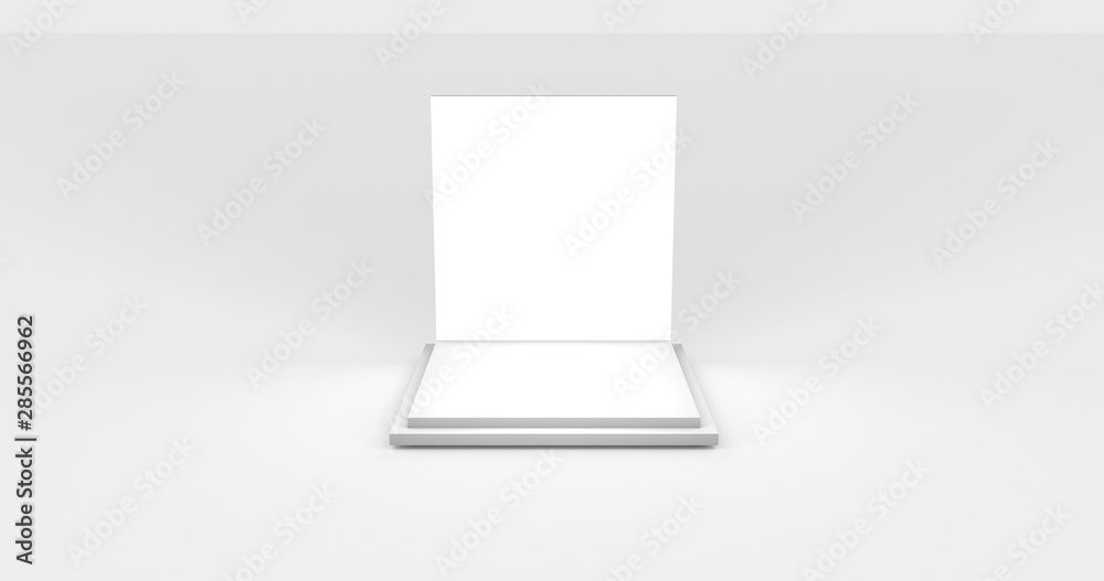 3 d rendered illustration of white pedestal in white background, with copy space for products or business promotions. 3 d rendered illustration of white pedestal in white background, with copy space for products or business promotions.