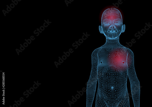 xray of skeleton on black background