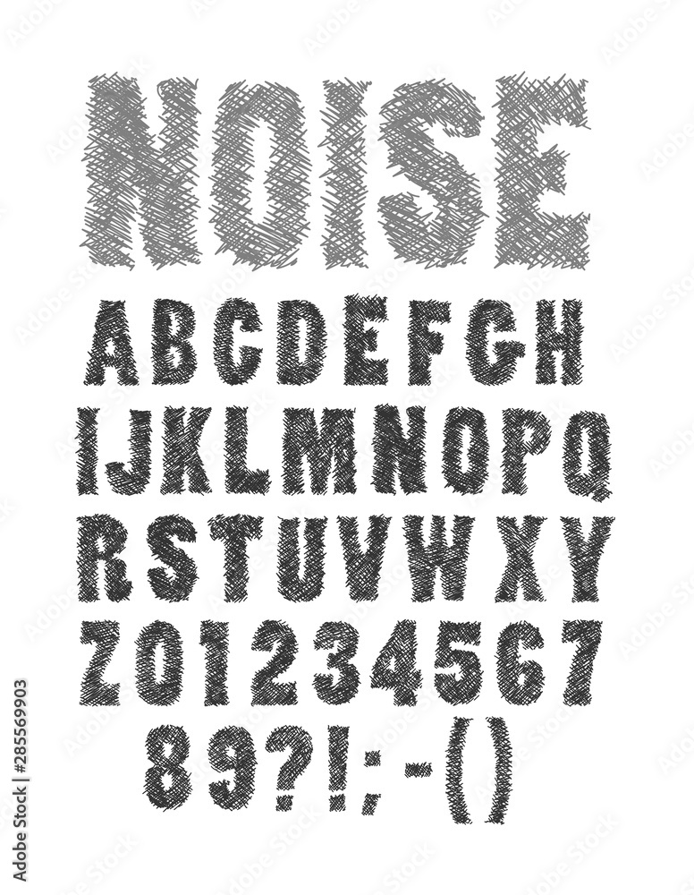 Obraz premium Nervous and noisy handwritten font