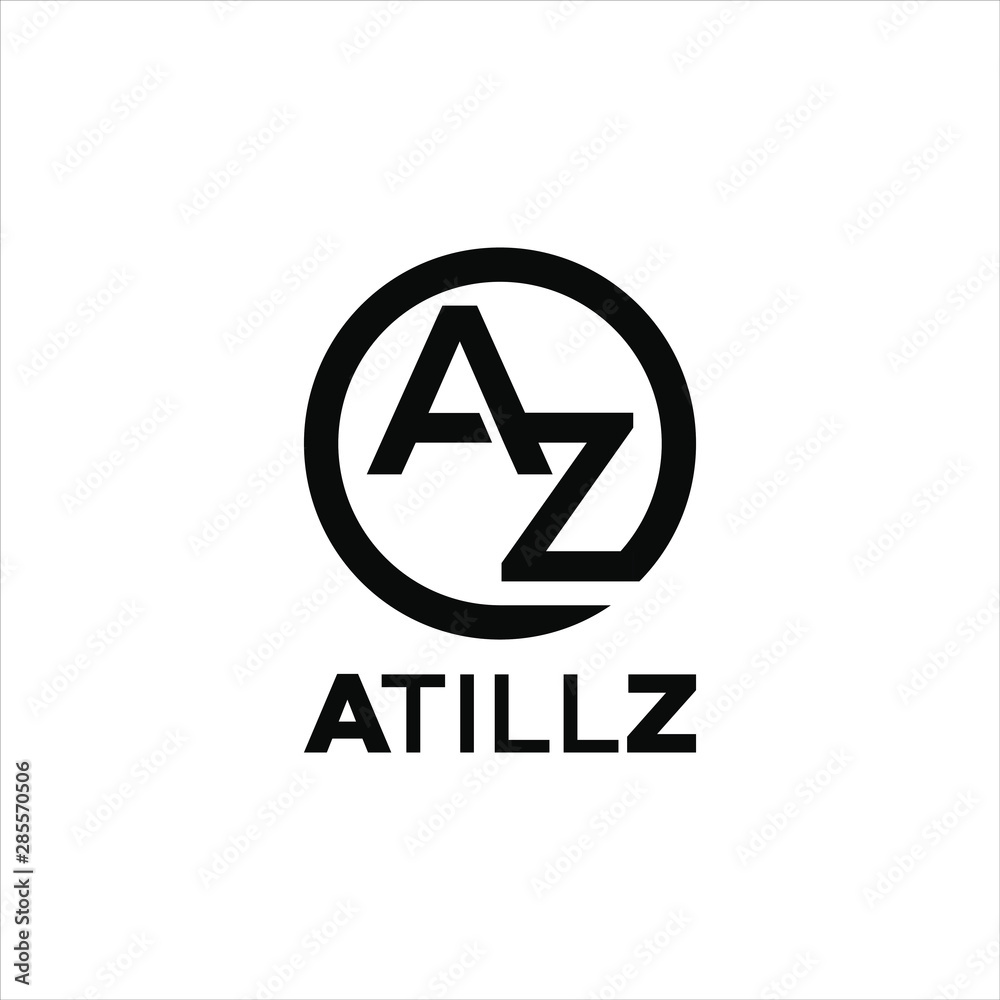 simple black round initial A to Z letter initial monogram logo design simple black round initial A to Z letter initial monogram logo design
