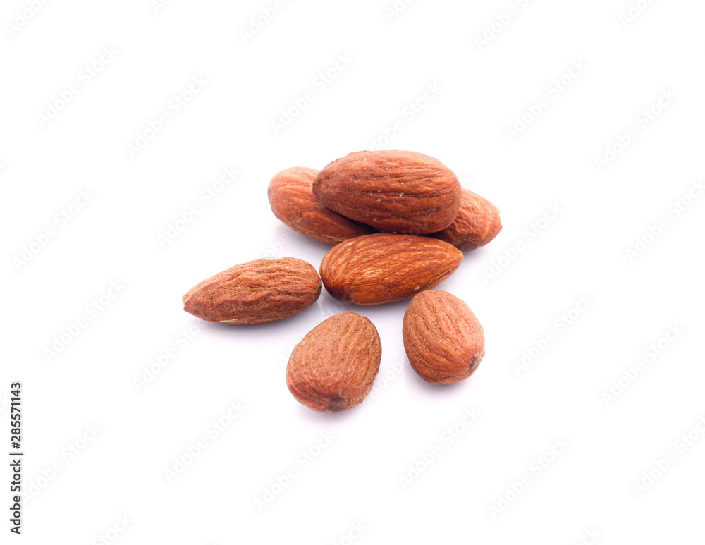 group of almonds isolated on white group of almonds isolated on white