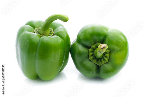 Green pepper on white background