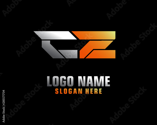 CZ Initial letter logo template vector