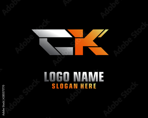 CK Initial letter logo template vector