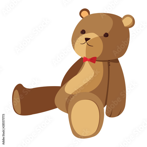 bear toy baby on white background