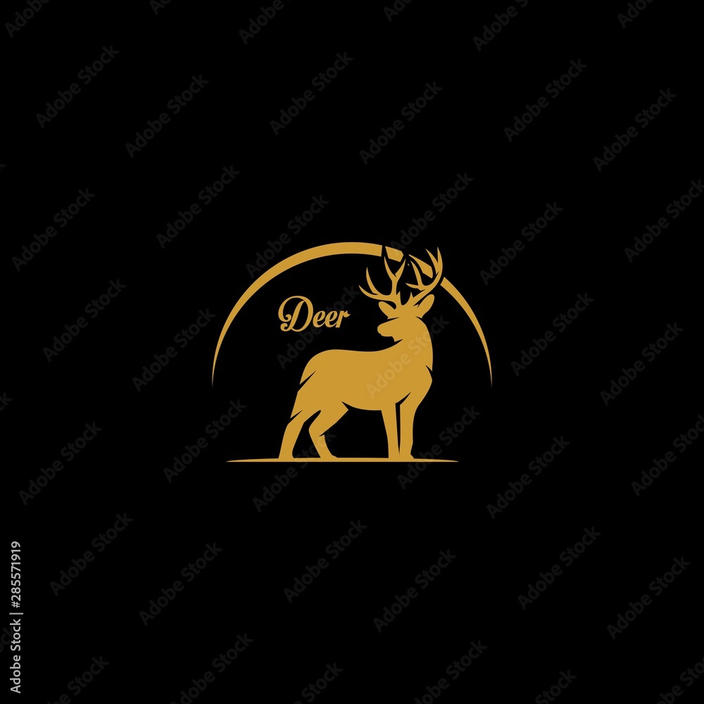 Obraz premium deer logo night shiluette