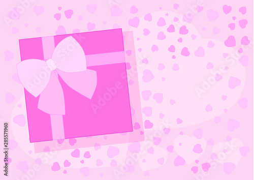 heart pink design and gifl box design on pink background illustration Vector