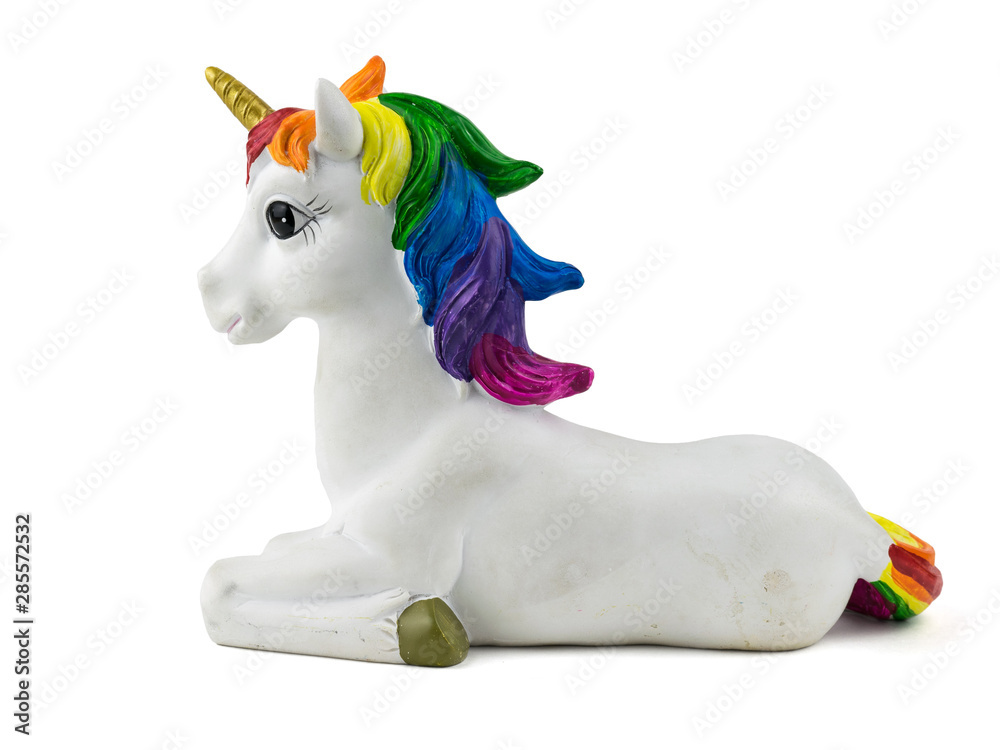 Figure lying unicorn isolated on white background. Trend. Minimalism. Figure lying unicorn isolated on white background. Trend. Minimalism.