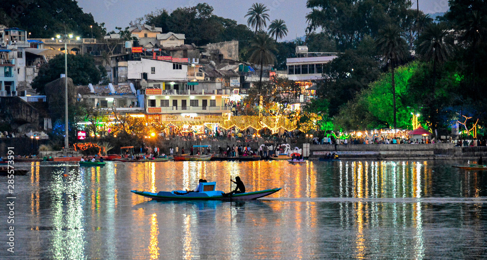 The Nakki Lake'-  This image shows an evening sight of one of the most famous tourist spots in Mount Abu- The Nakki Lake.(Mount Abu is a hill station located in the Indian state of Rajasthan)