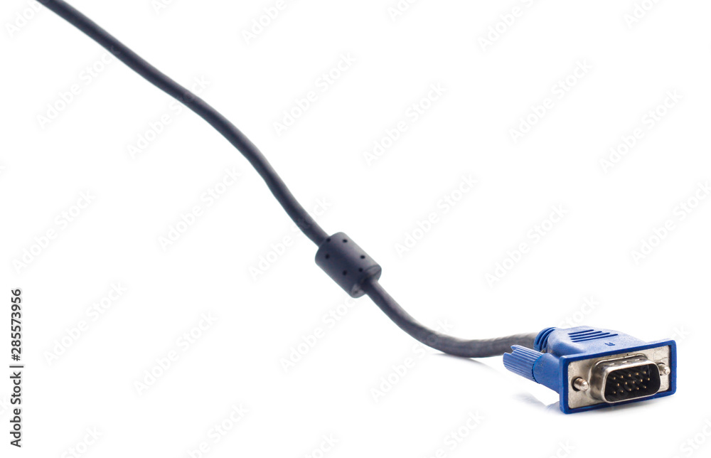 VGA monitor cables isolated on white background VGA monitor cables isolated on white background