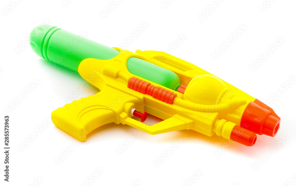 Plastic water gun isolated on white background Plastic water gun isolated on white background