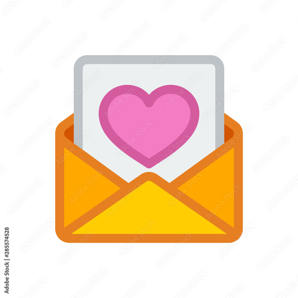 Illustrated icon with a love letter concept