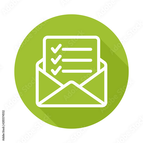 Illustration icon with survey notification letter concept