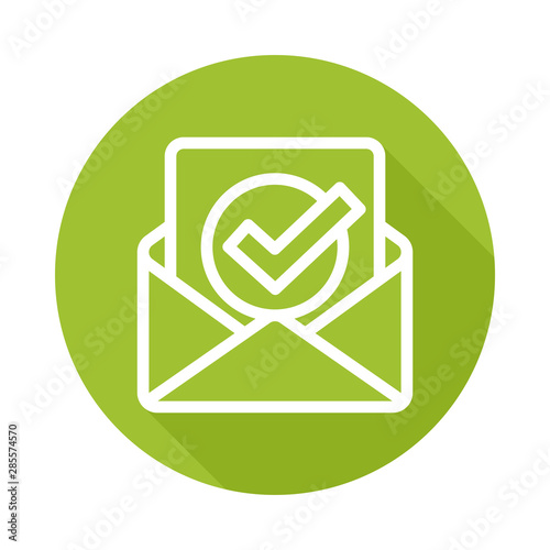 Illustrated icon with a verification letter concept