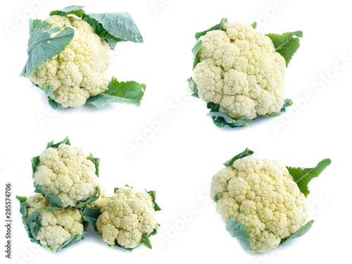 Cauliflower isolated on white background(Set)