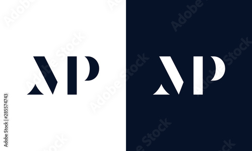 Abstract letter MP logo. This logo icon incorporate with abstract shape in the creative way.