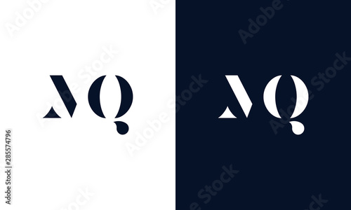 Abstract letter MQ logo. This logo icon incorporate with abstract shape in the creative way. photo