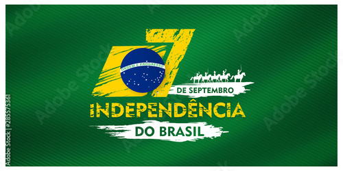7 de setembro, independencia do brasil, (translation : 7  September, Independence Day of Brazil), Billboard, Poster, Social Media, Greeting Card template vector Illustration photo