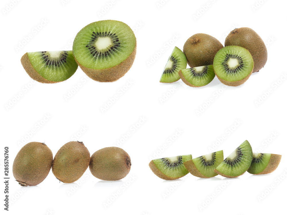 Fototapeta premium set of kiwi isolated on white background