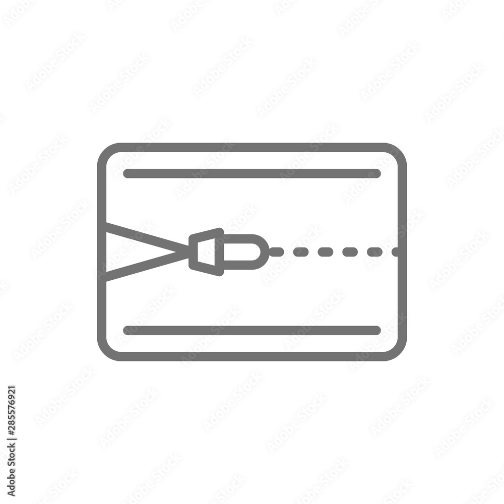 Mattress topper, zipper for mattress line icon. Mattress topper, zipper for mattress line icon.
