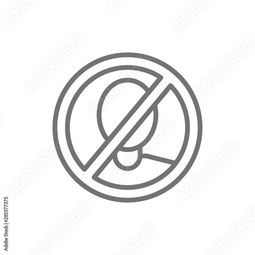 Free Download Forbidden sign with man face, no verification, no scanning line icon. - GFXLoad