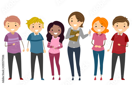 Stickman Adult Group Counseling Illustration