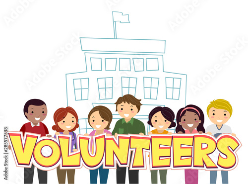 Stickman Parents School Volunteers Illustration
