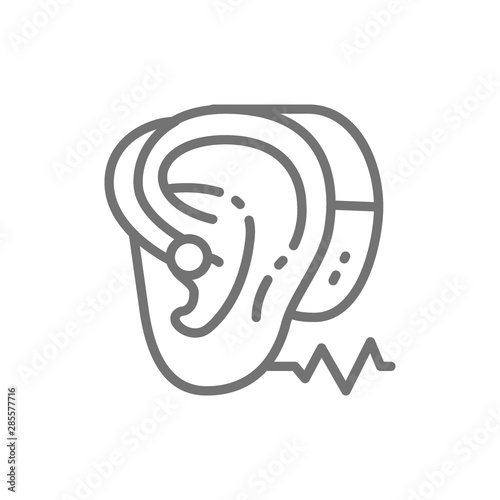 Hearing aid line icon. Isolated on white background