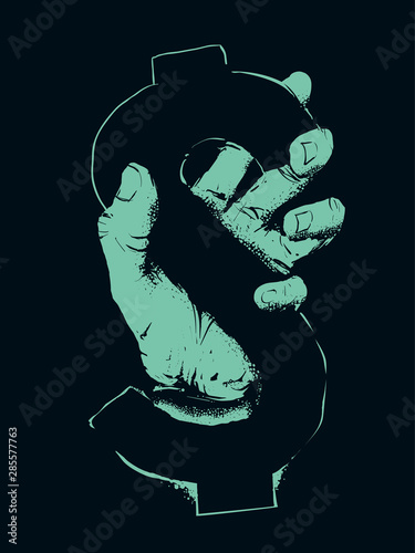 Hand Dollar Sign Stencil Il...