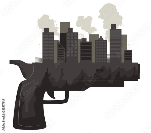 Gun City Smoke Illustration