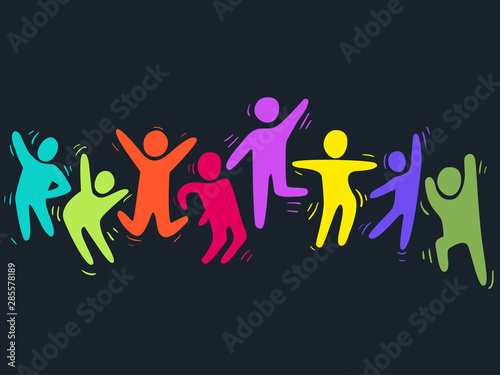 Colored People Dancing Illustration