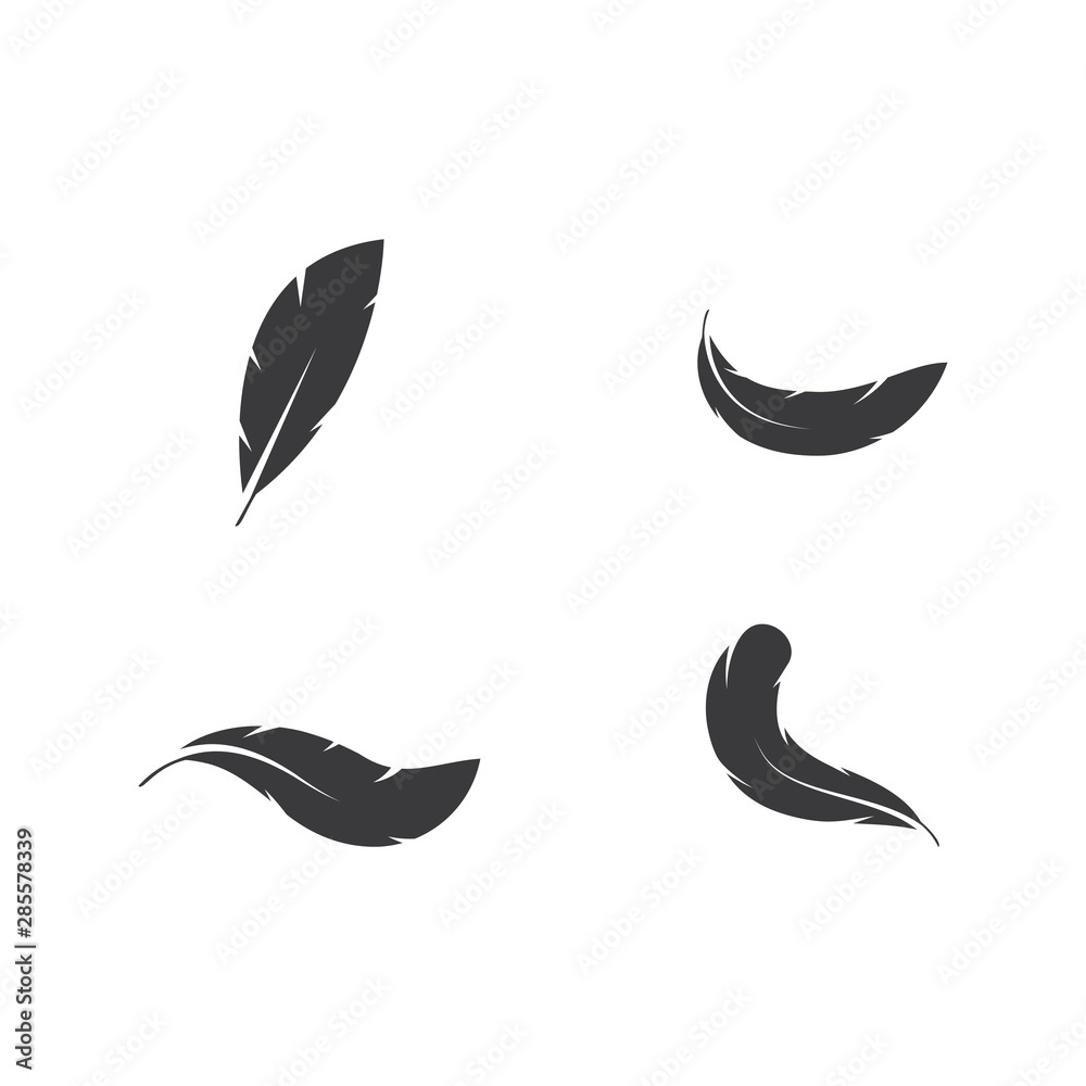 Feather ilustration logo vector Feather ilustration logo vector