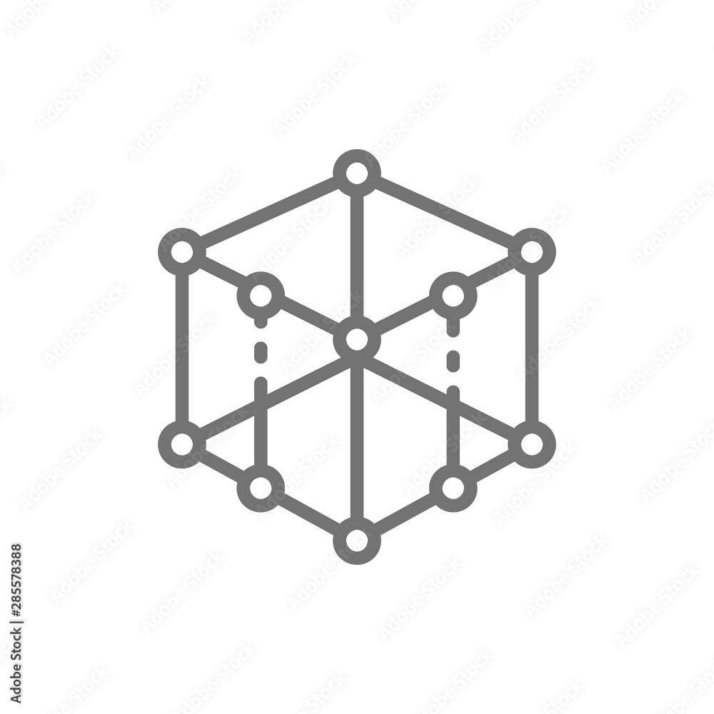 3D product modeling line icon. Isolated on white background 3D product modeling line icon. Isolated on white background