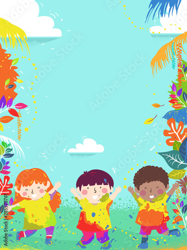 Kids Play Color Nature  Bac...