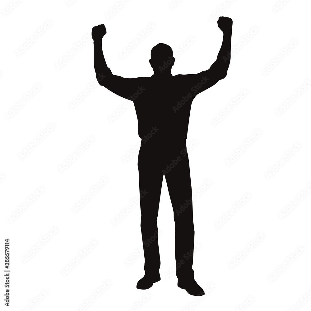 Happy People Raise Their Hands Silhouette Happy People Raise Their Hands Silhouette