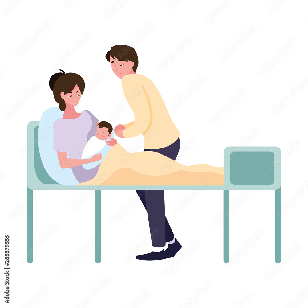 Fototapeta premium couple and baby pregnancy and maternity