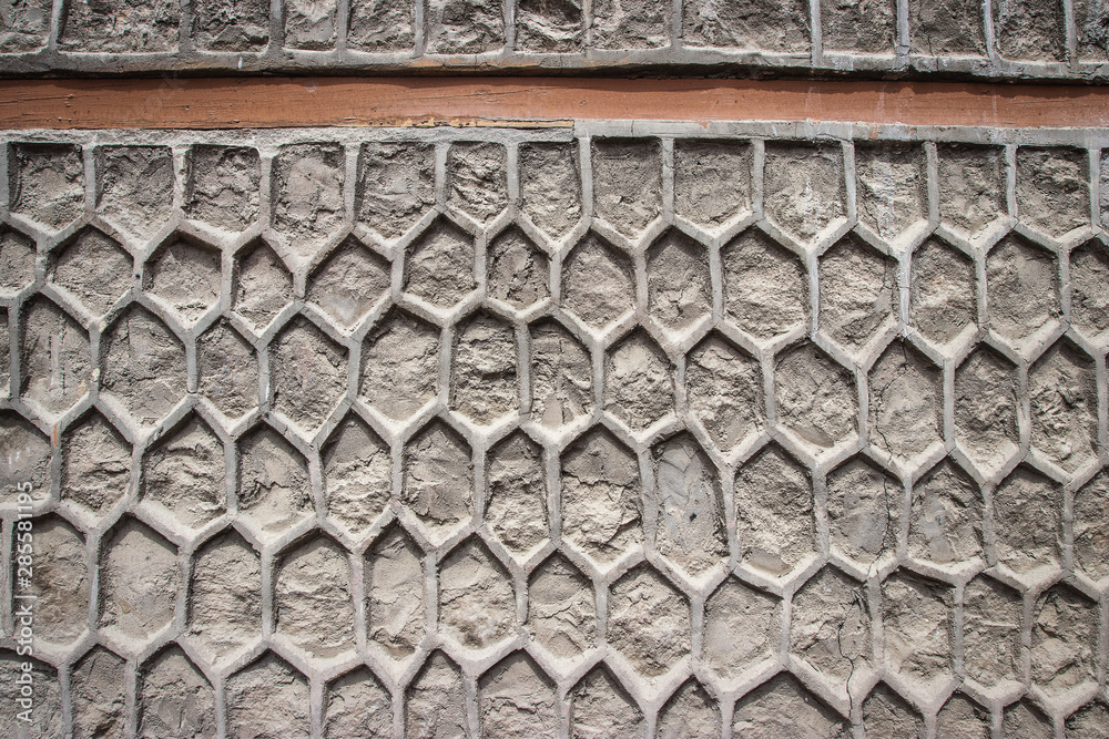 Obraz premium Hexagon gray cement wall texture and background