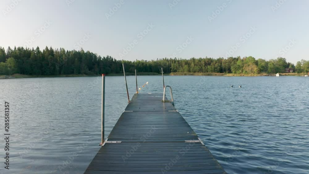 Bathing pier. Forward camera movement over jetty. Bathing pier. Forward camera movement over jetty.
