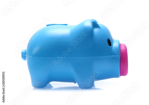 Blue piggy bank or money box