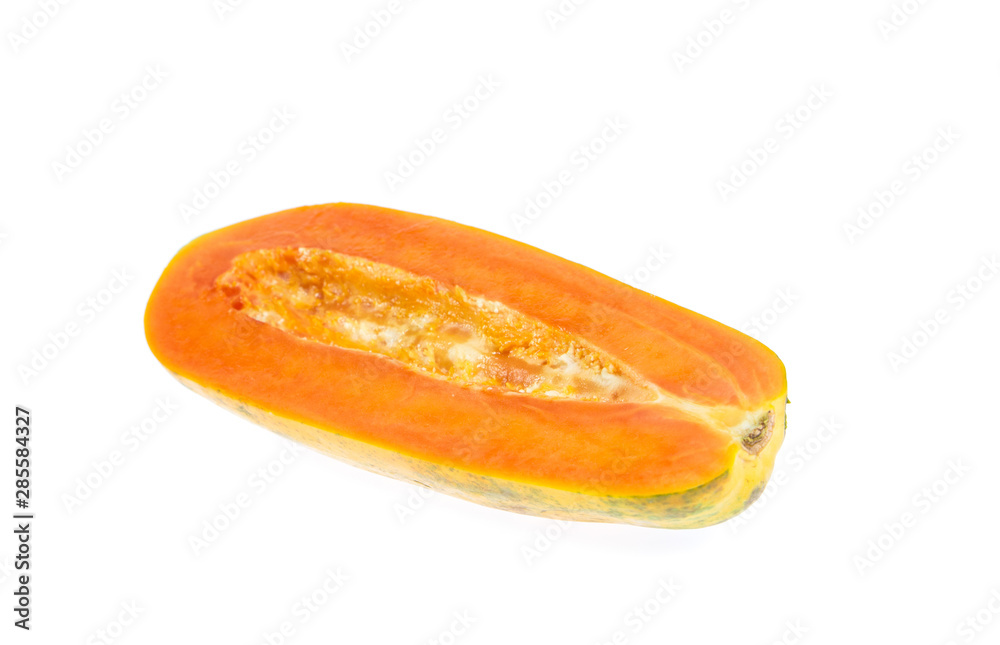 papaya isolated on white