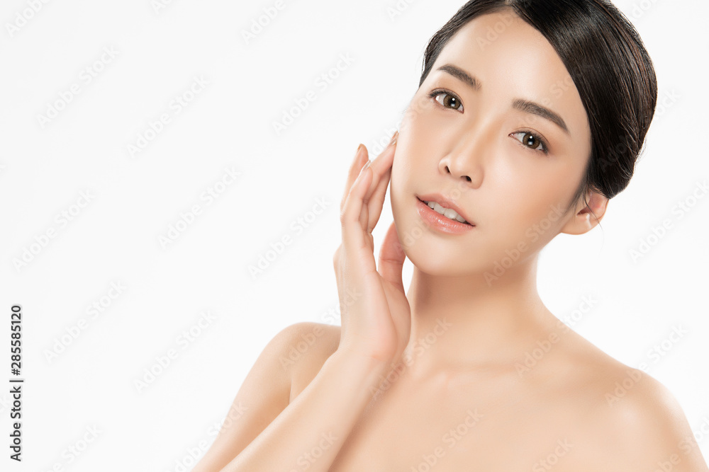 Beautiful Young Asian Woman with Clean Fresh Skin, Beautiful Young Asian Woman with Clean Fresh Skin,