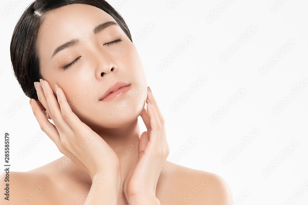 Beautiful Young Asian Woman with Clean Fresh Skin, Beautiful Young Asian Woman with Clean Fresh Skin,