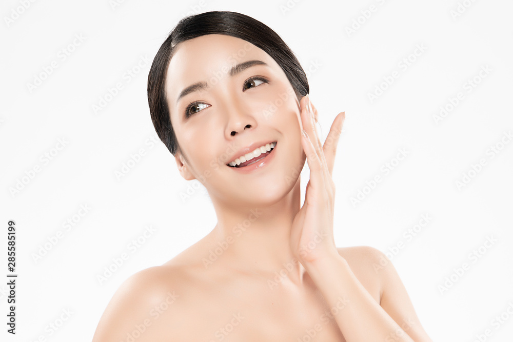 Beautiful Young Asian Woman with Clean Fresh Skin, Beautiful Young Asian Woman with Clean Fresh Skin,