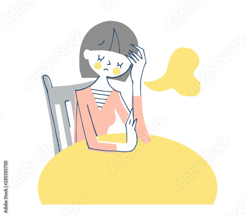 Woman with headache pain