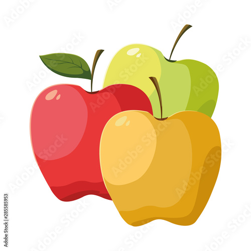 apples fresh fruit in white background